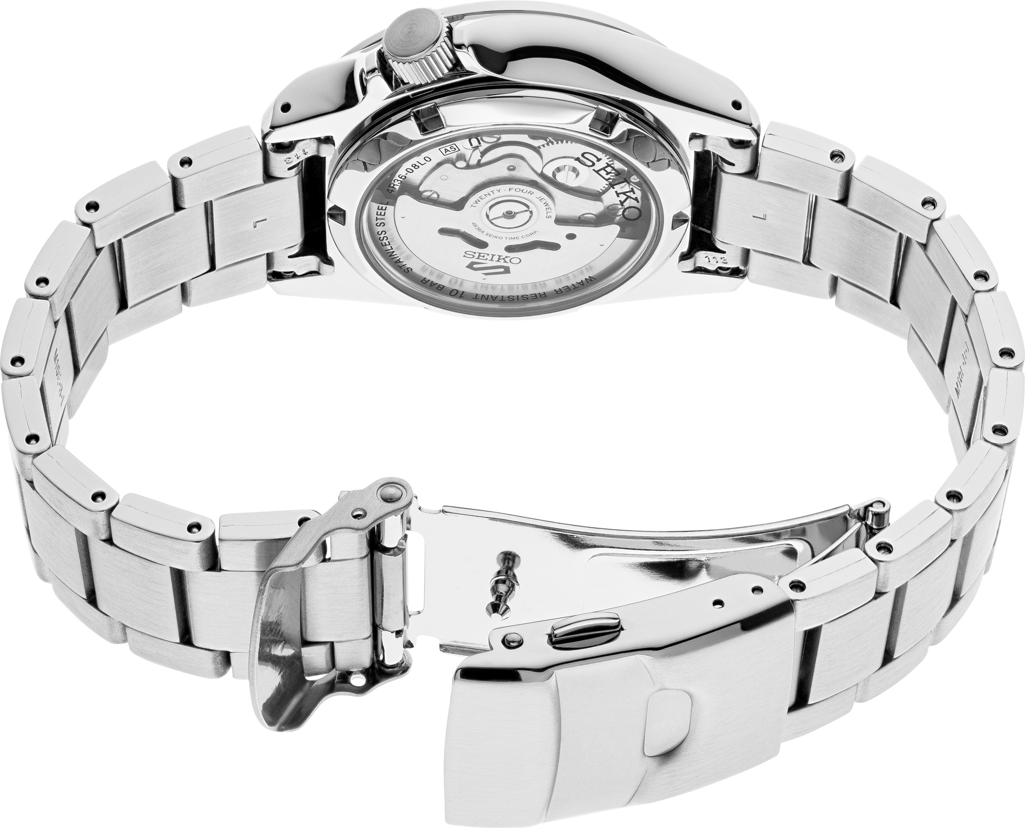 seiko 5 sports srpe53 blue dial stainless steel automatic watch