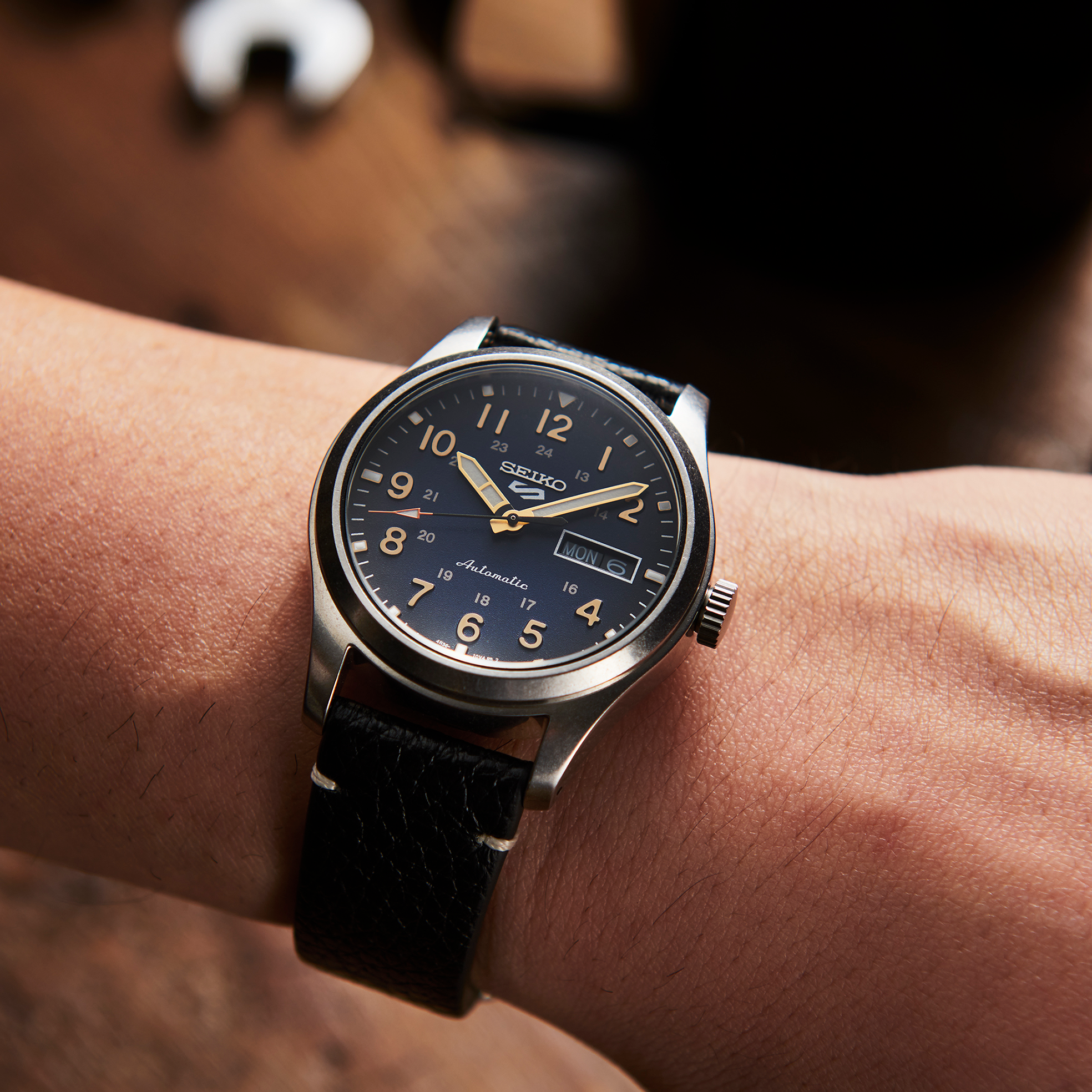 Seiko Sports SRPG39 Blue Dial Leather Strap Automatic Watch