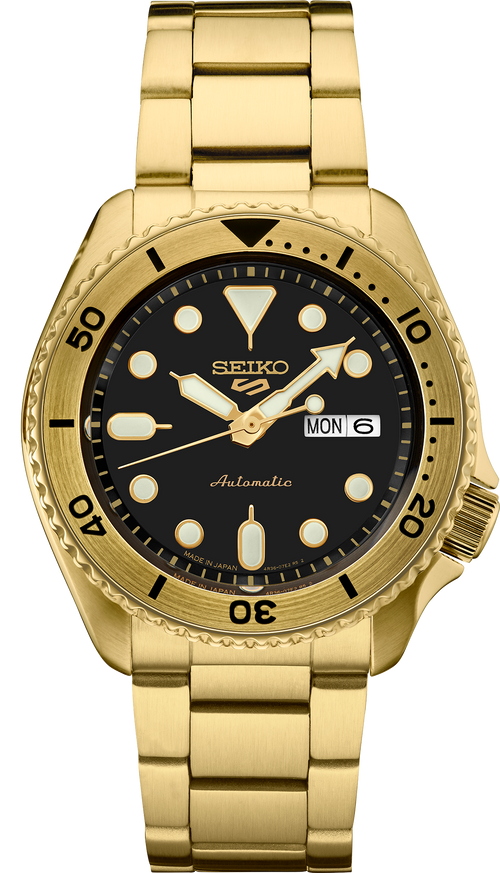 seiko 5 sports srpk18 gold tone automatic watch
