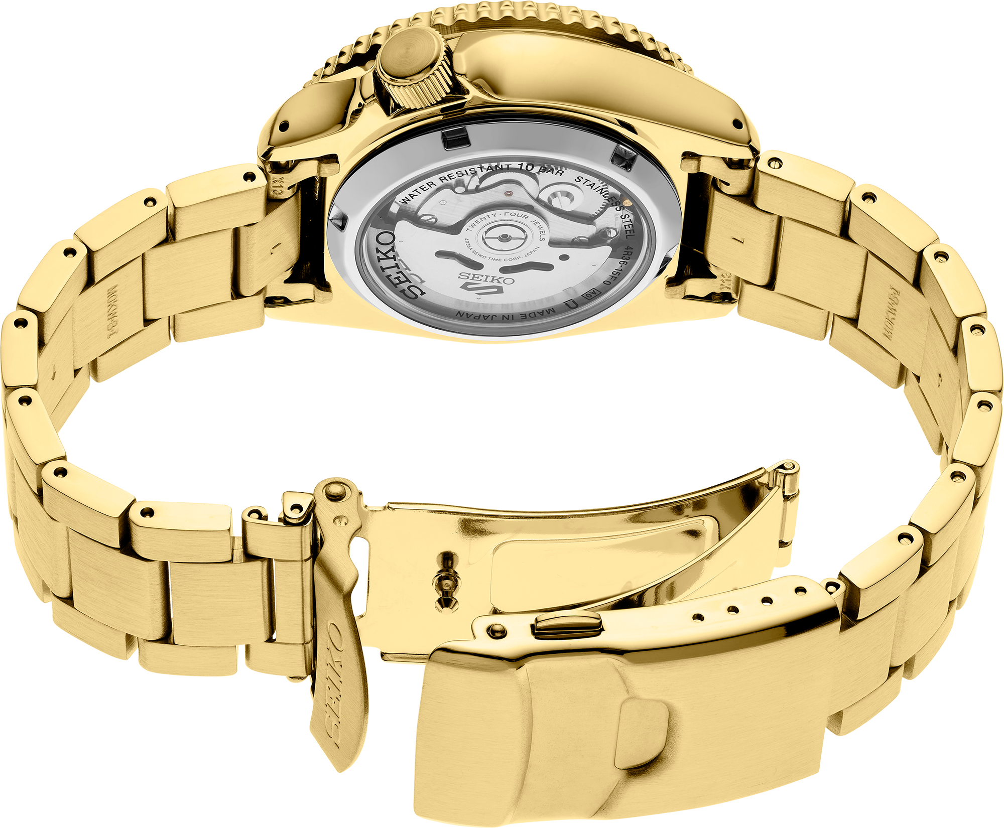 seiko 5 sports srpk18 gold tone automatic watch