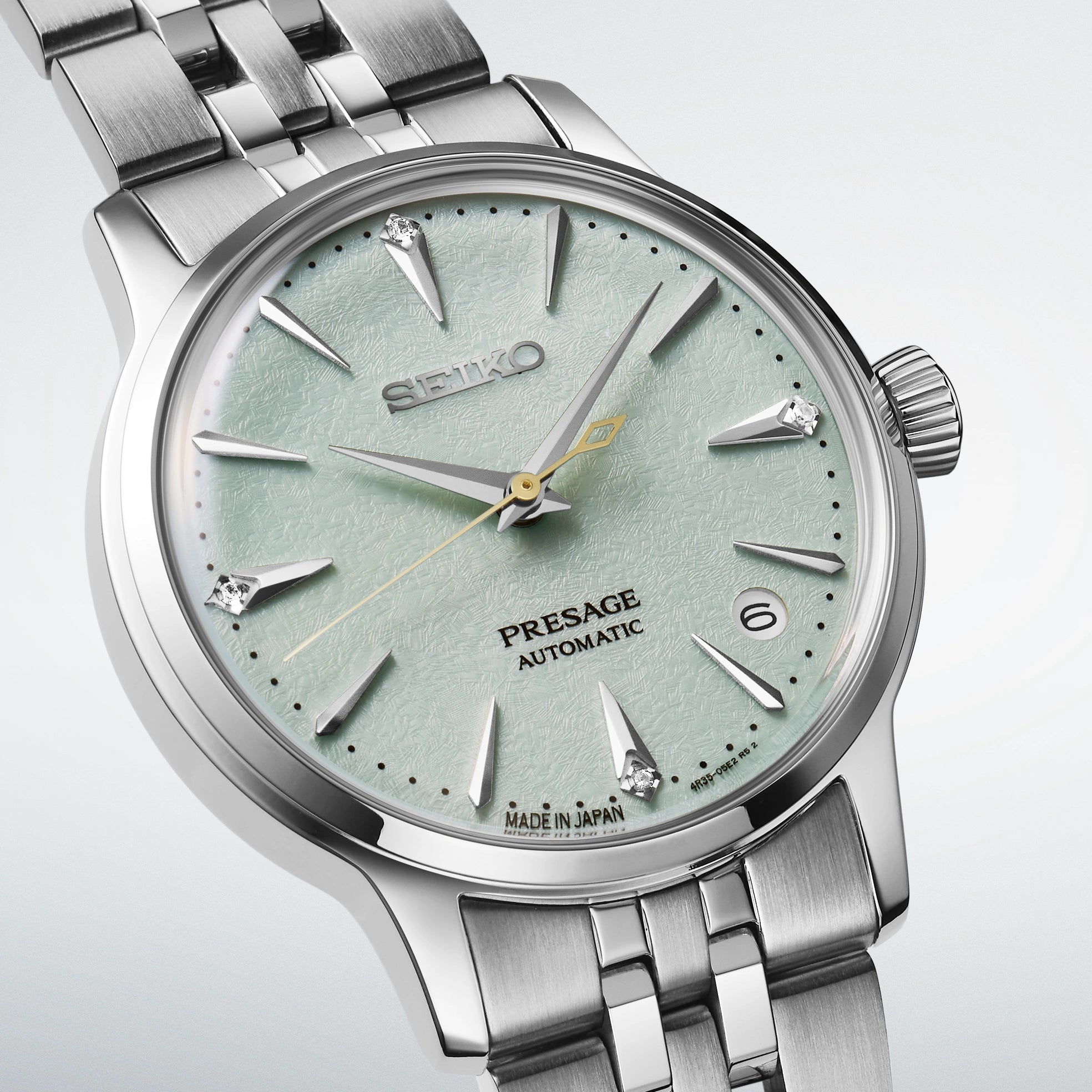 Seiko Presage SRPL63 Cocktail Time Green Diamond Dial 34mm Watch - Skeie's Jewelers