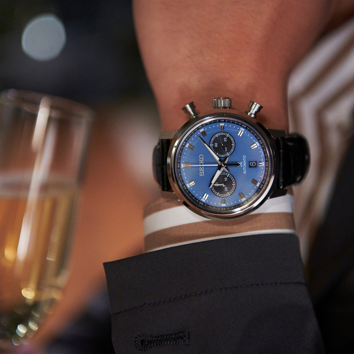 seiko prospex speedtimer srq039 blue dial watch