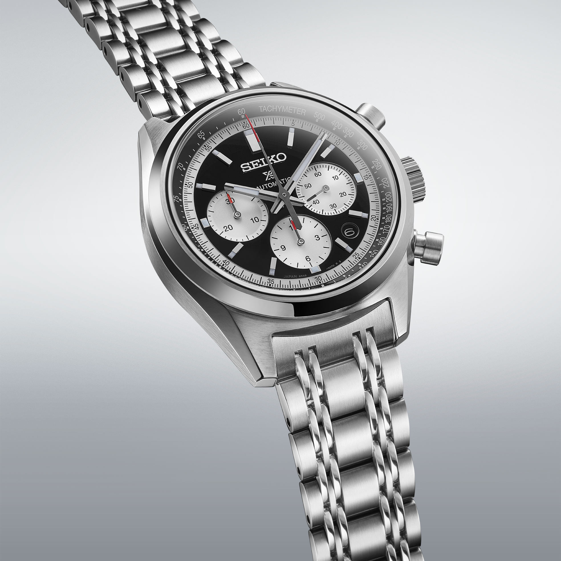 seiko srq053 black dial mechanical speedtimer