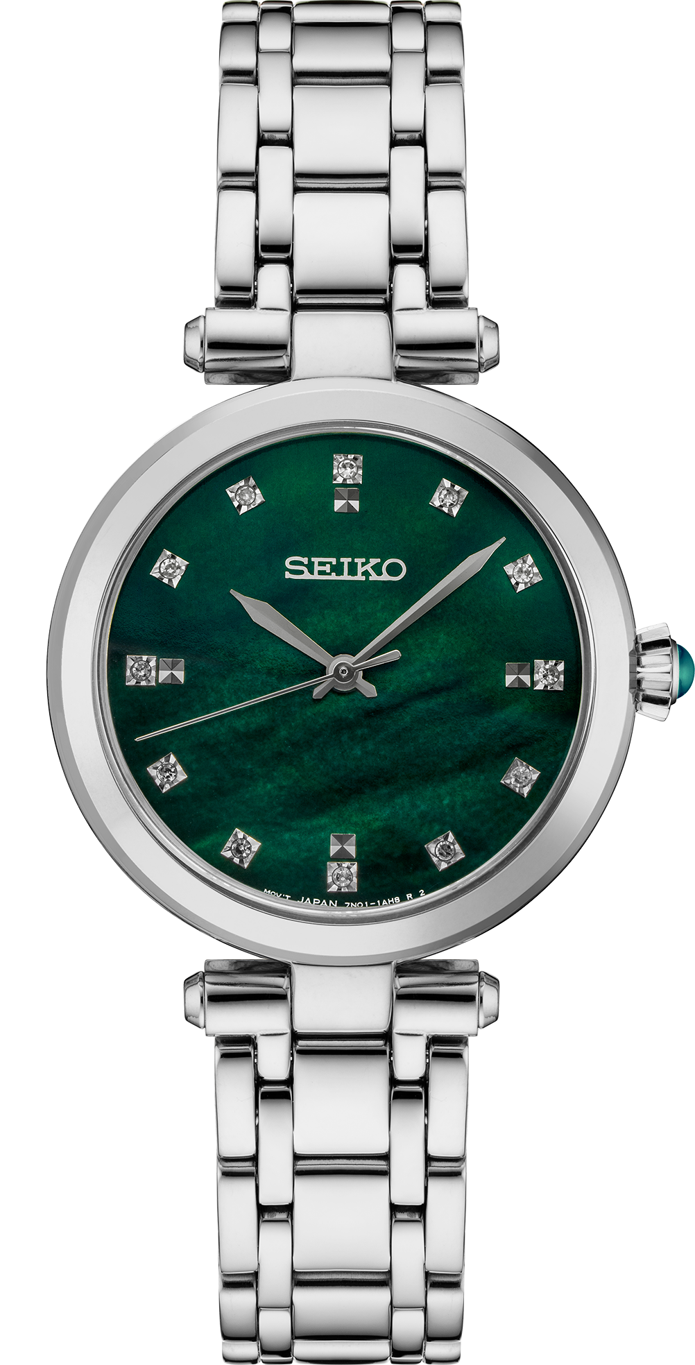 seiko srz535 green diamond dial quartz watch