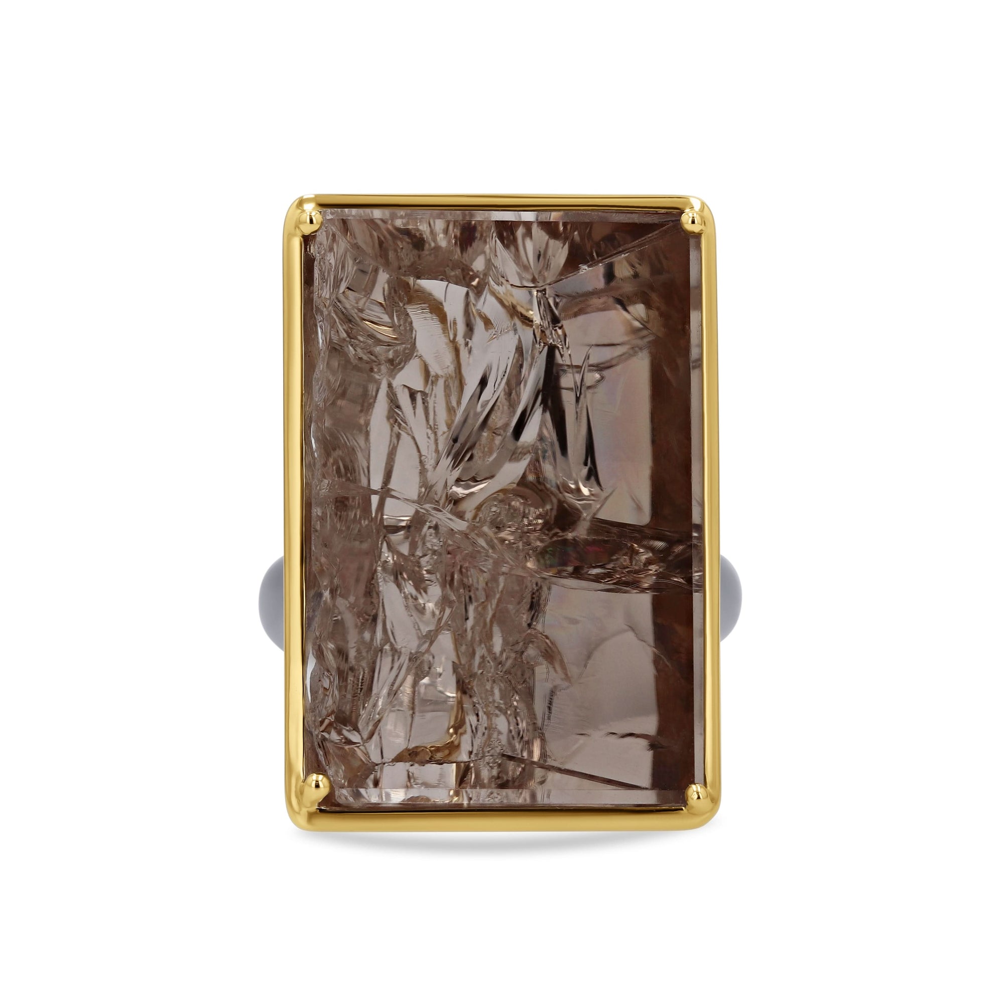 Mirror Cut Smoky Quartz Gem Drop Ring - Skeie's Jewelers