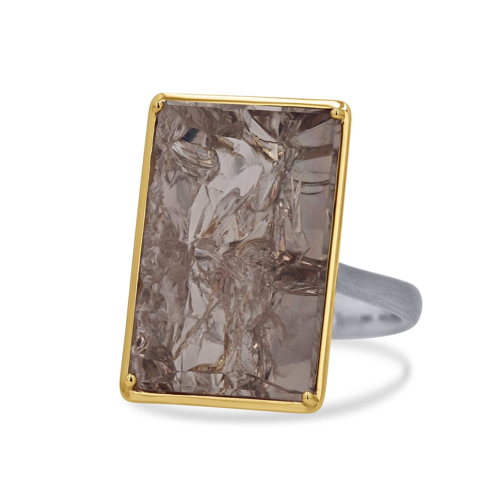 Mirror Cut Smoky Quartz Gem Drop Ring - Skeie's Jewelers