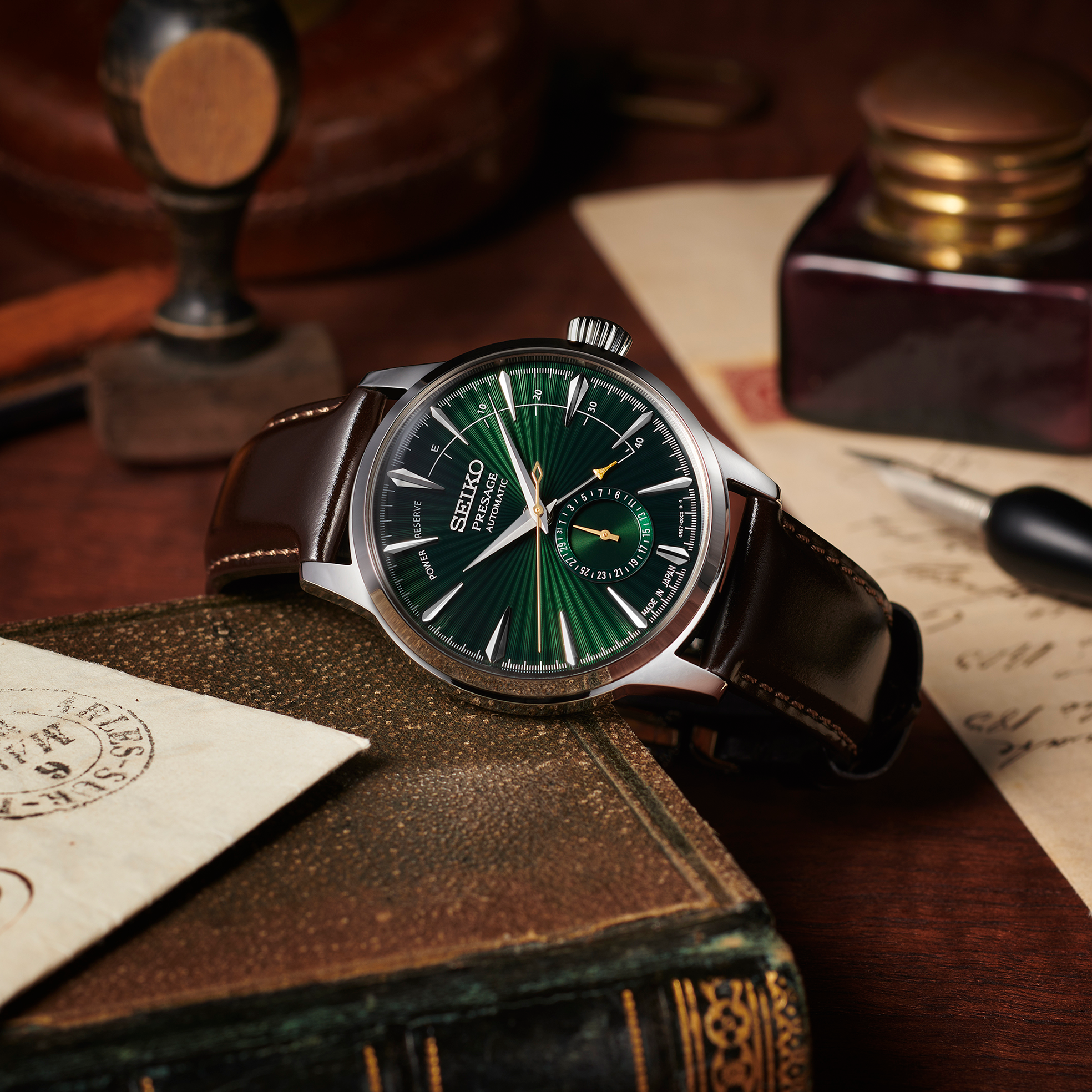 seiko ssa459 green dial cocktail time automatic watch