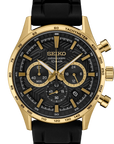 Seiko Essentials SSB446 Gold Chronograph Sapphire Black Dial Watch - Skeie's Jewelers
