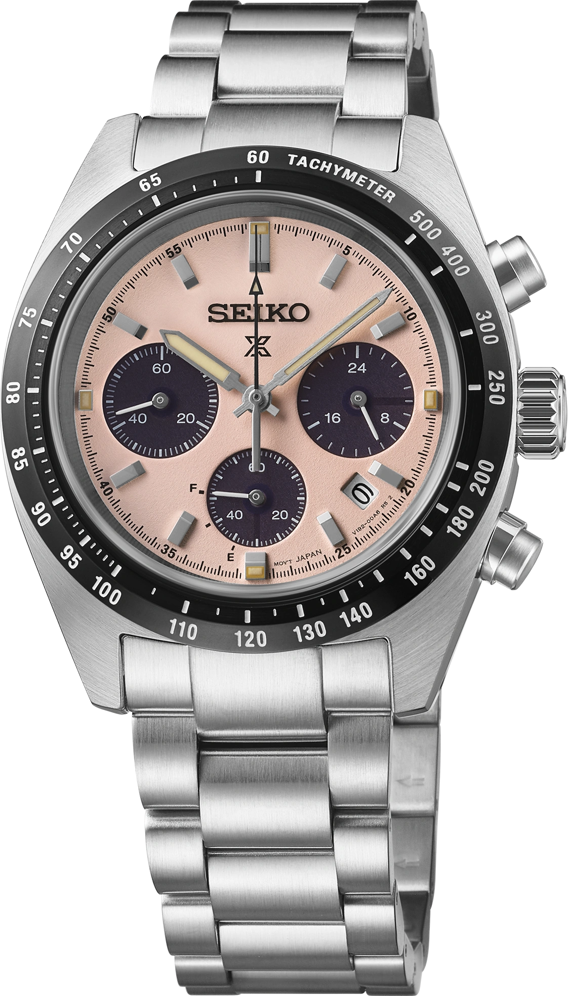 Seiko Prospex SSC963 Solar Chronograph Speedtimer Pink Dial 39mm - Skeie's Jewelers