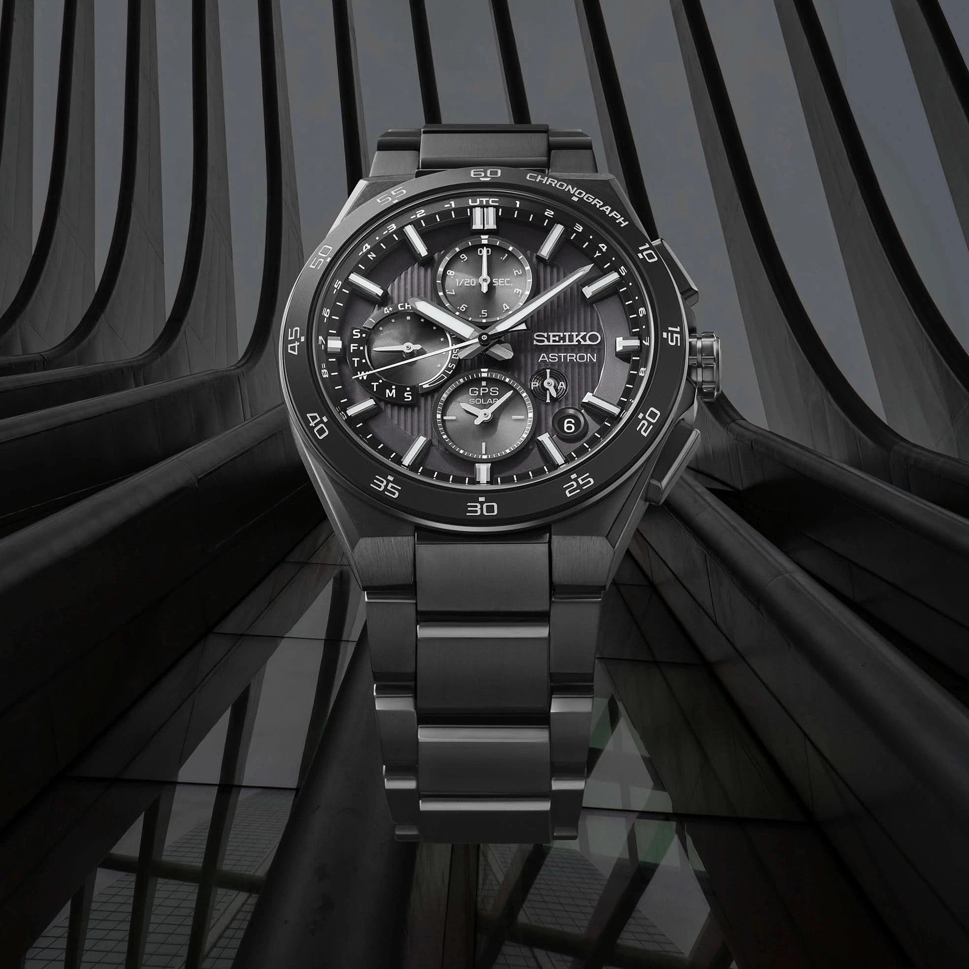 Seiko Astron SSH155 GPS Solar Chronograph Titanium Black