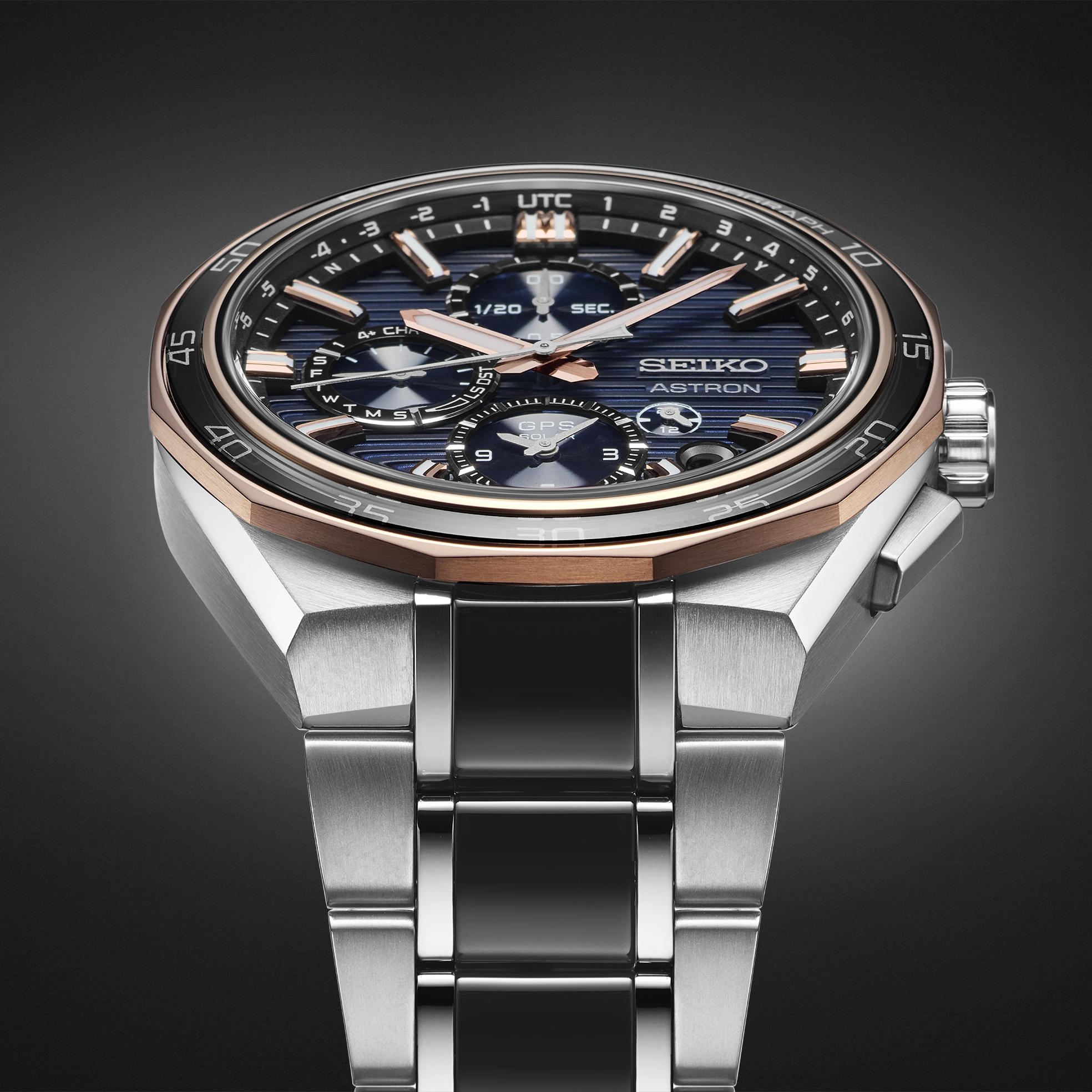 Seiko Astron SSH180 GPS Solar Chronograph Rose Gold Limited Edition - Skeie's Jewelers