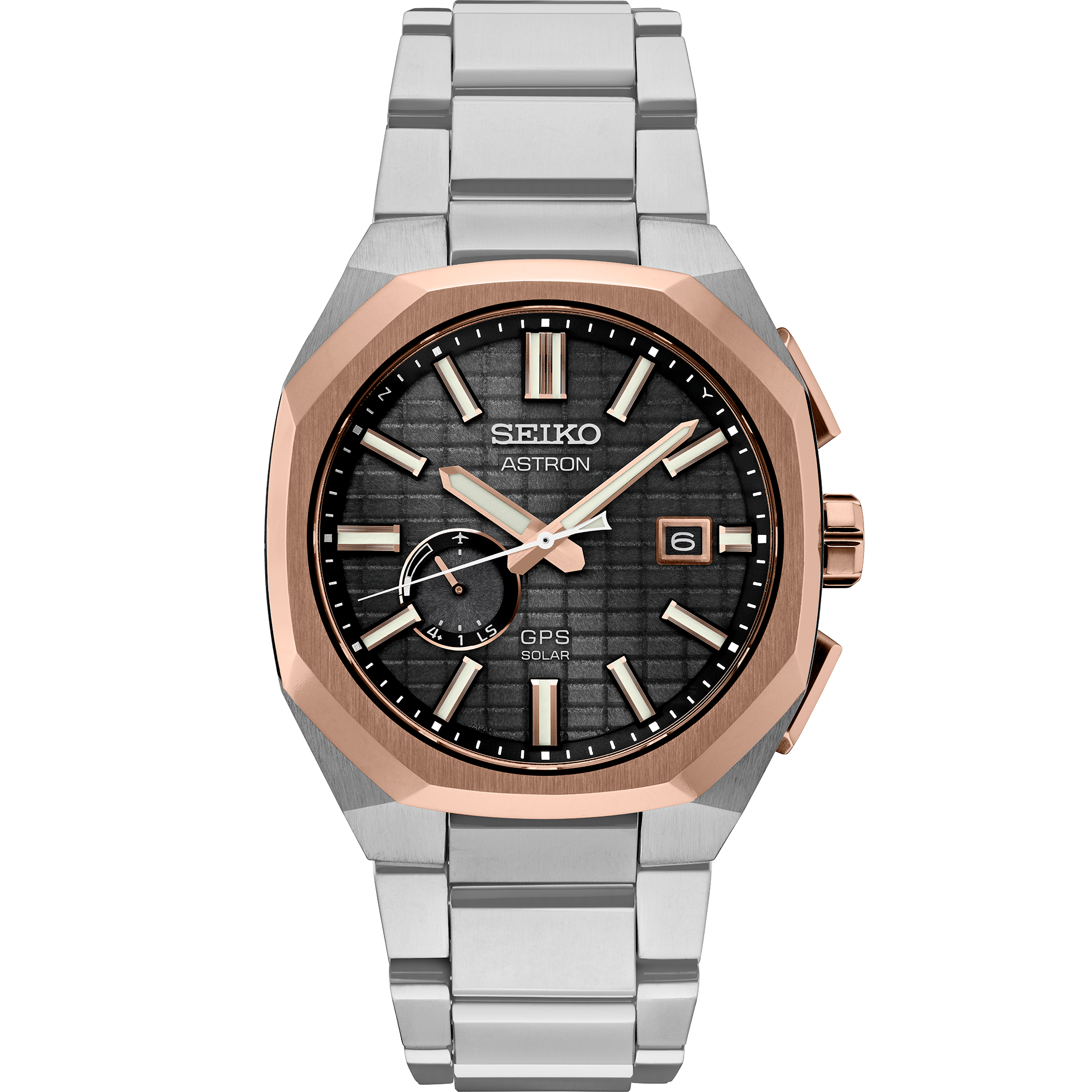 Seiko Astron SSJ014 Gray Dial Rose Gold GPS Solar Watch - Skeie's Jewelers