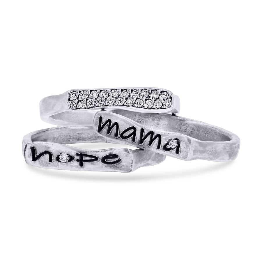 Lika Behar Stockton Sterling Silver "Mama" Diamond Accent Ring