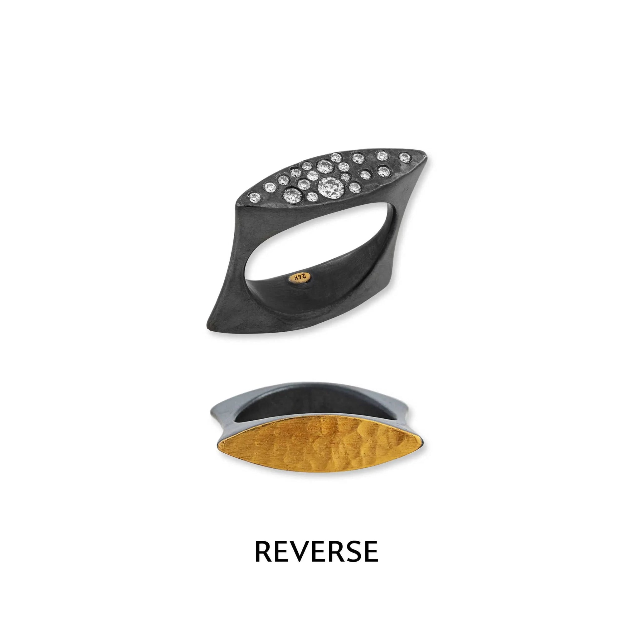 Lika Behar 24k Gold & Sterling Silver "Stockton Flipper" Ring - Skeie's Jewelers