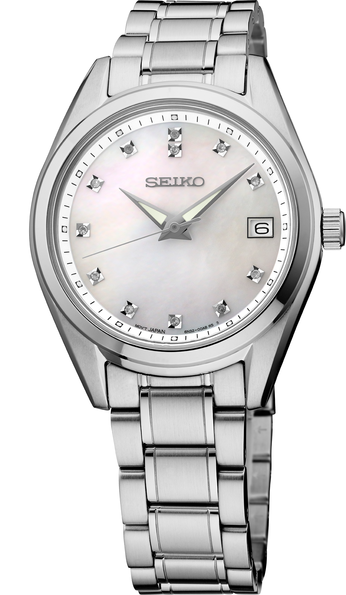 seiko sur579 mother of pearl and diamond watch