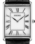 Seiko Essentials SWR049 Rectangular White Dial Dress Watch - Skeie's Jewelers