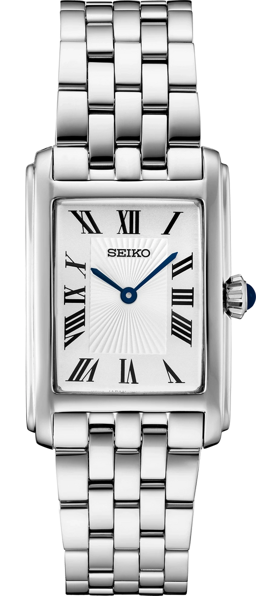 Seiko Essentials SWR083 Ladies Rectangular Dress Watch Steel