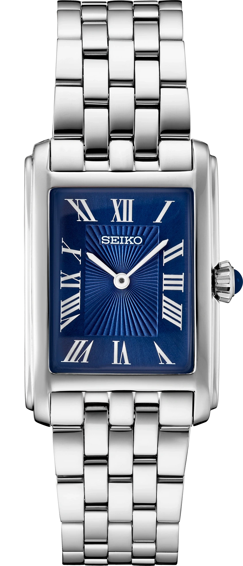 Seiko Essentials SWR085 Rectangular Blue Dial Quartz Watch - Skeie's Jewelers