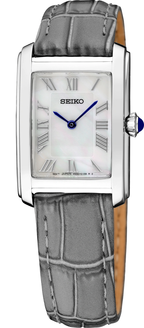 Seiko Essentials SWR099 Mother-of-Pearl Ladies Leather Watch