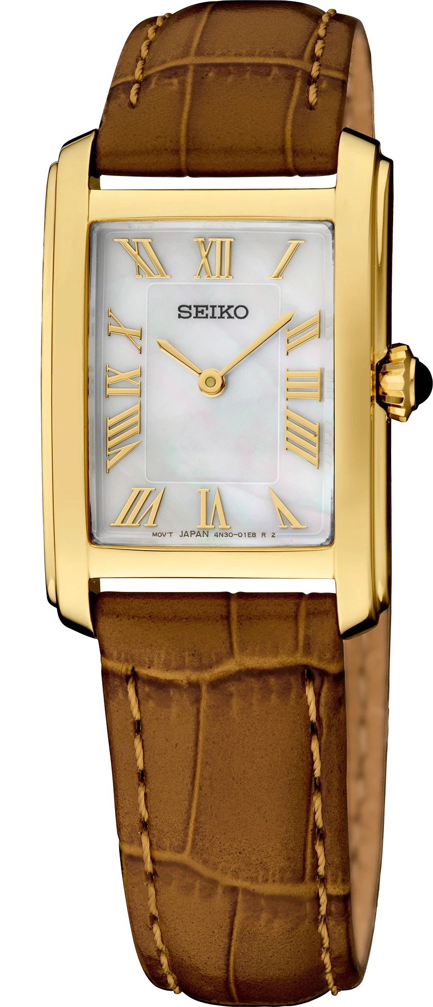 Seiko Essentials SWR100 Gold-Tone Mother-of-Pearl Watch