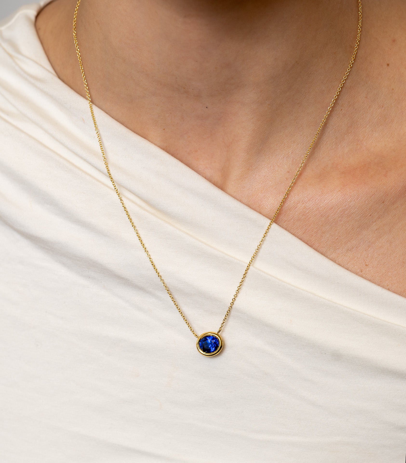 Sapphire Bezel-Set Necklace by Skeie's - Skeie's Jewelers