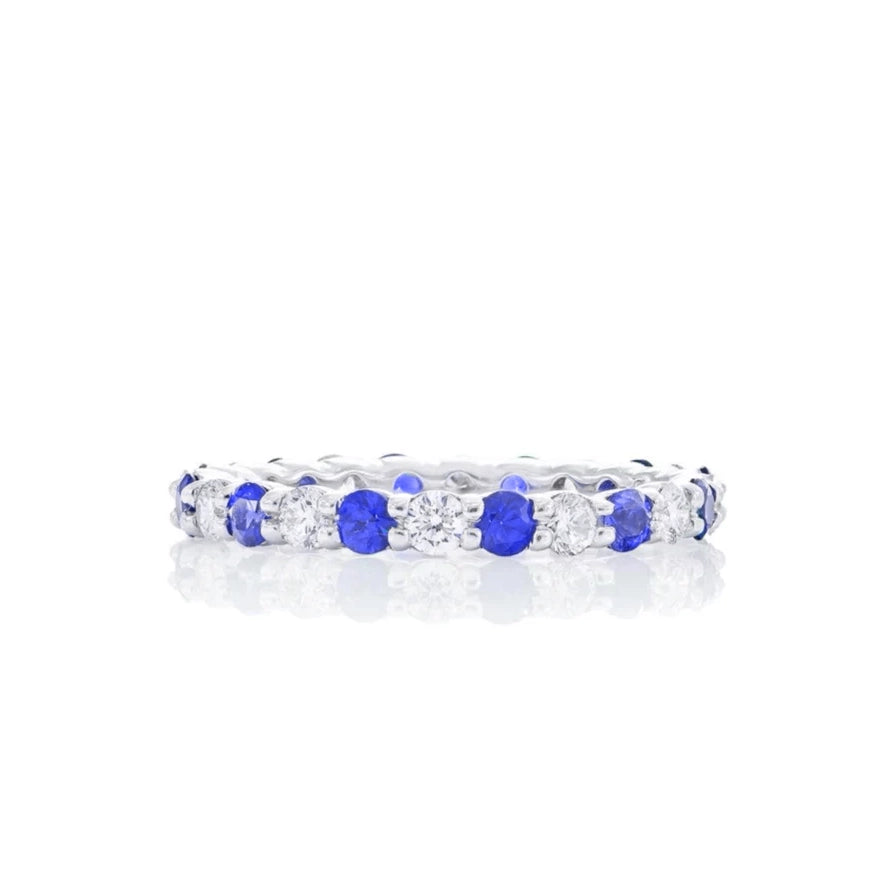 JB Star Diamond & Sapphire Eternity Band Ring