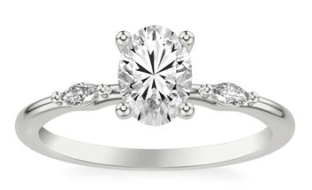 Frederick Goldman Marquise Shoulder Oval Engagement Ring - Skeie's Jewelers