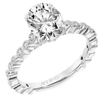 Frederick Goldman Diamond and Milgrain Accented Engagement Ring - Skeie's Jewelers