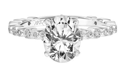 Frederick Goldman Diamond and Milgrain Accented Engagement Ring - Skeie's Jewelers