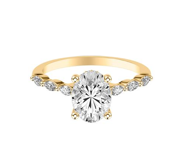 Marquis Accented Engagement Ring