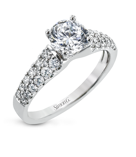 Simon G Double Row Pave Engagement Ring - Skeie's Jewelers