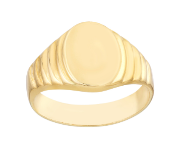 The Gold Ridged Signet Ring - Skeie's Jewelers