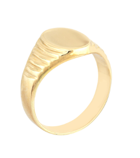 The Gold Ridged Signet Ring - Skeie's Jewelers