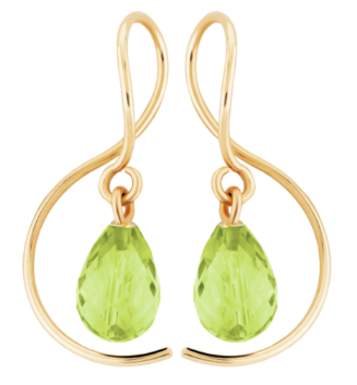 Peridot Swirl Dangle Earrings by Carla | Nancy B. - Skeie's Jewelers