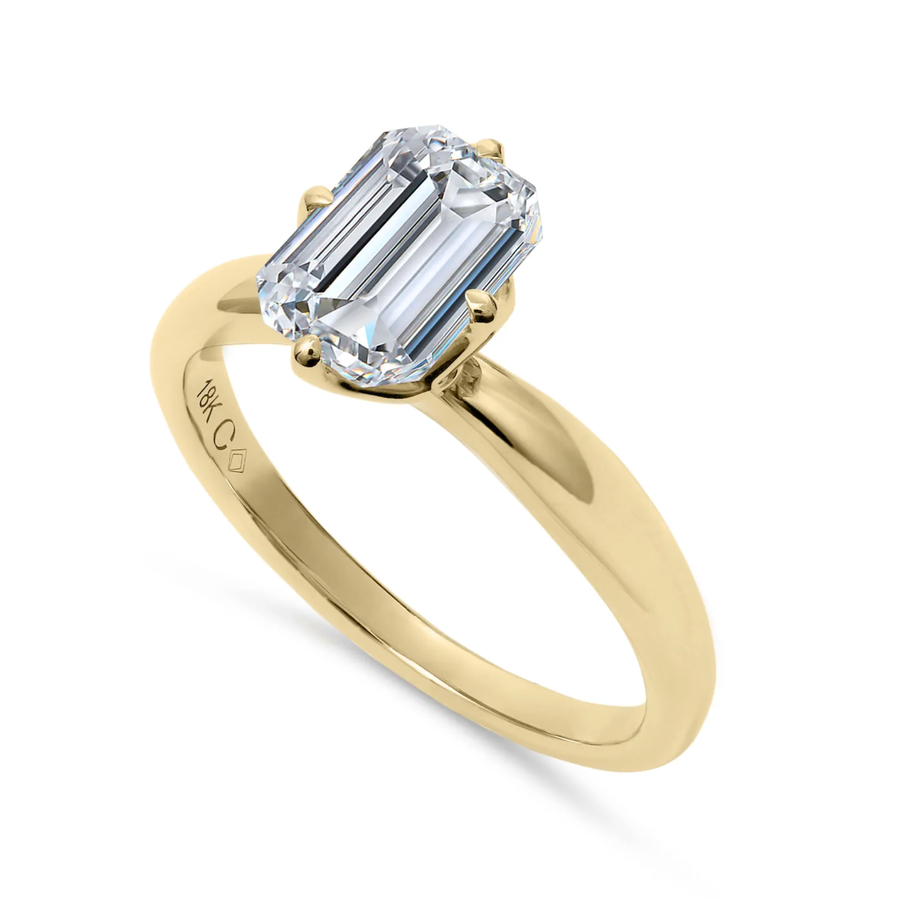 Emerald Cut Lab-Diamond Solitaire Engagement Ring - Skeie's Jewelers