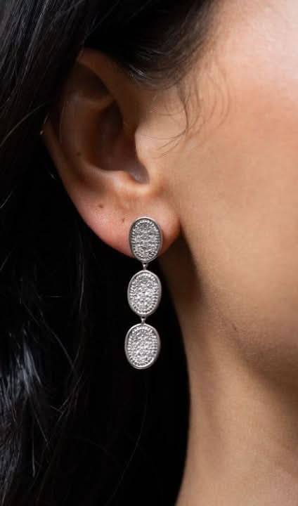 Marco Bicego 'Lunaria' Triple Drop Pave Diamond Earrings - Skeie's Jewelers