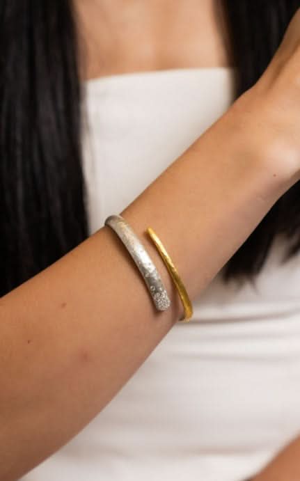 Lika Behar 24kt Gold and Sterling Silver 'Midnight Wrap' Diamond Cuff Bracelet - Skeie's Jewelers