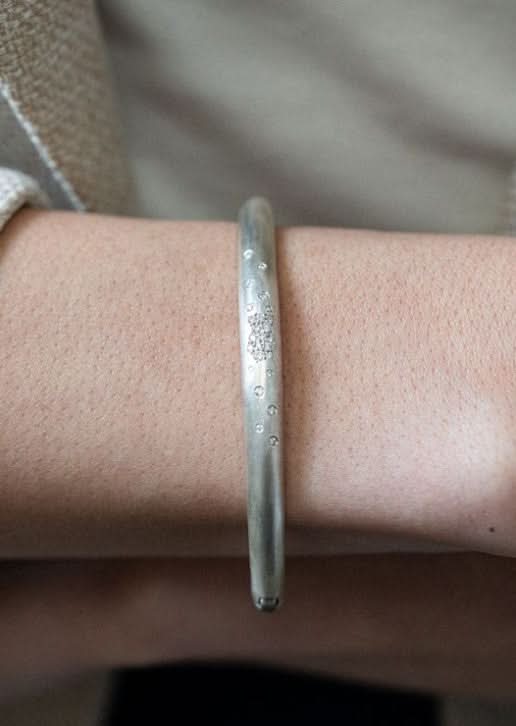 Sterling Silver 'Boogie' Diamond Pave Cuff - Skeie's Jewelers