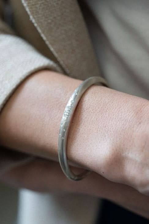 Sterling Silver 'Boogie' Diamond Pave Cuff - Skeie's Jewelers