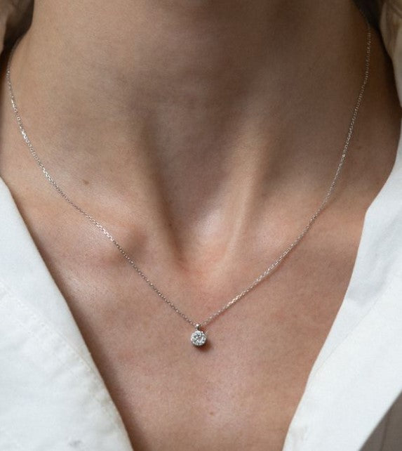 Mini Diamond Cluster Pendant Necklace - Skeie's Jewelers