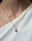 Blue Topaz East-West Round Pendant - Skeie's Jewelers
