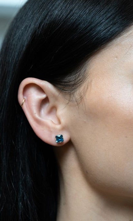 London Blue Topaz Cushion Cut Studs - Skeie's Jewelers