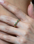 Emerald and Yellow Gold 5-Stone Band - Skeie's Jewelers