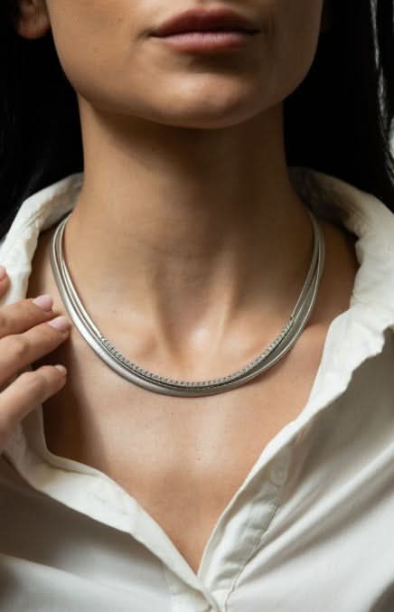 Marco Bicego 'Masai' White Gold 3-Strand Diamond Line Necklace - Skeie's Jewelers