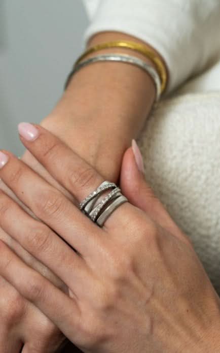 Marco Bicego White Gold 5-Strand Square Edge Diamond Ring - Skeie's Jewelers