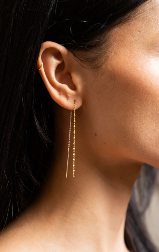 Yellow Gold Threader Earrings by Zoe Chicco - Skeie's Jewelers