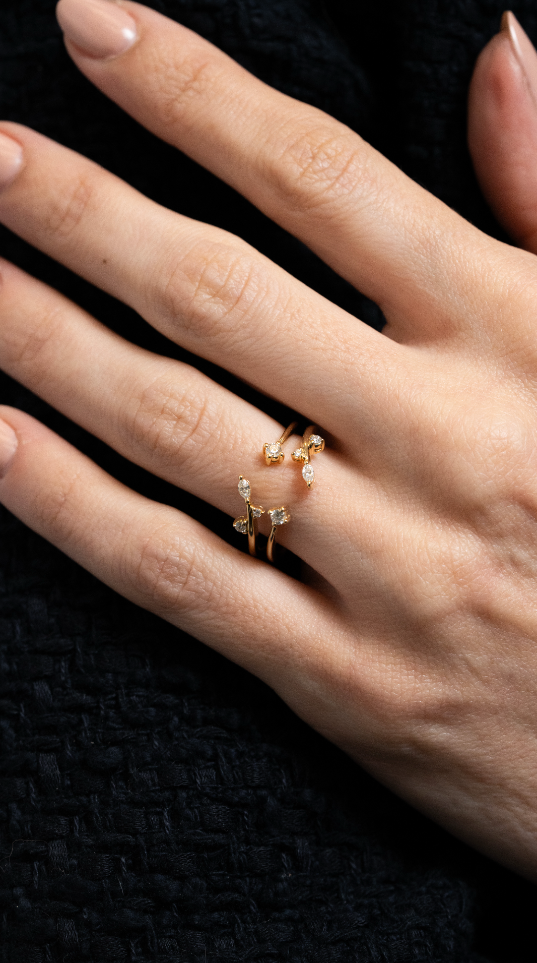 Contemporary Ring Enhancer with Diamond Petal Accents - Skeie's Jewelers