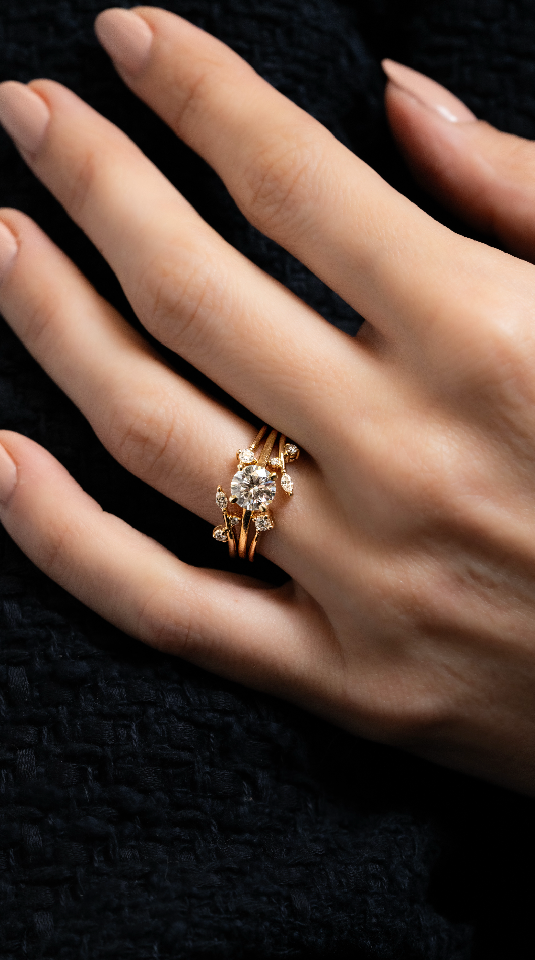 Contemporary Ring Enhancer with Diamond Petal Accents - Skeie's Jewelers