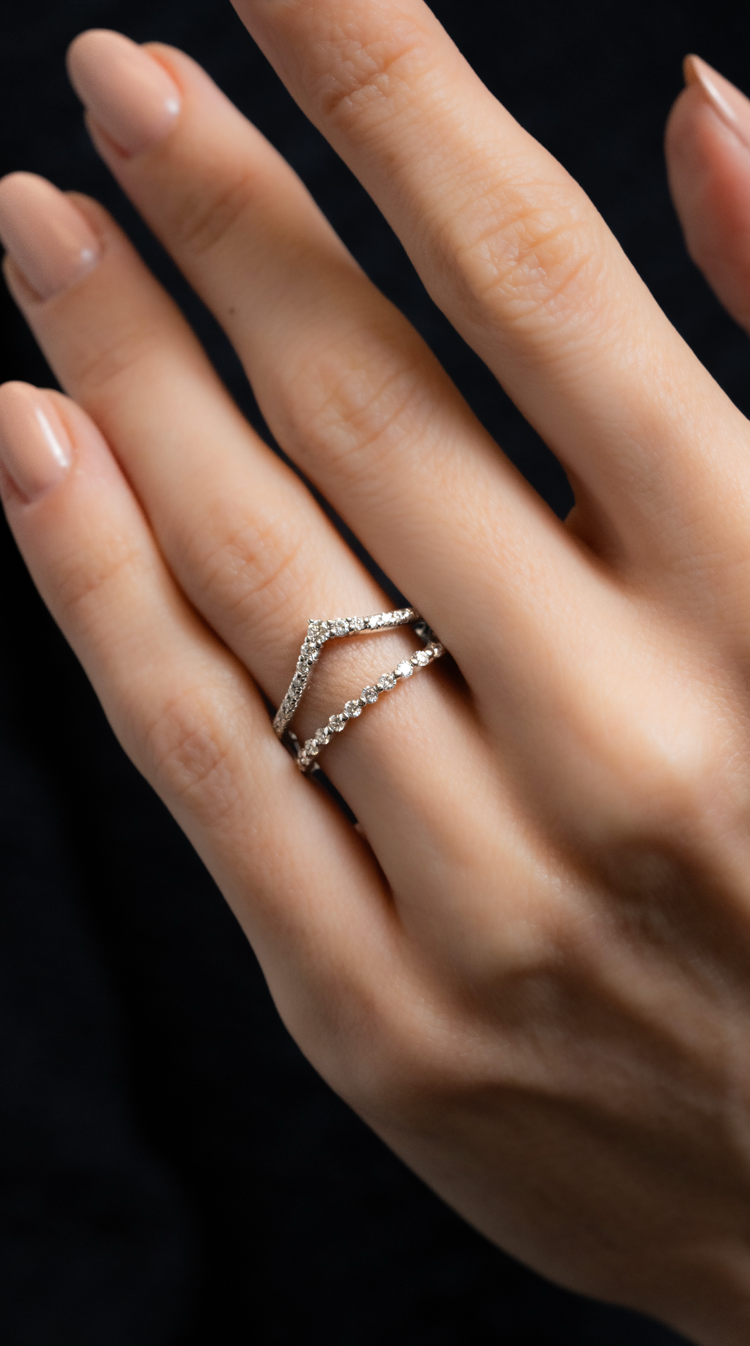 Contemporary Asymmetrical Straight and V-Shape Ring Enhancer - Skeie's Jewelers