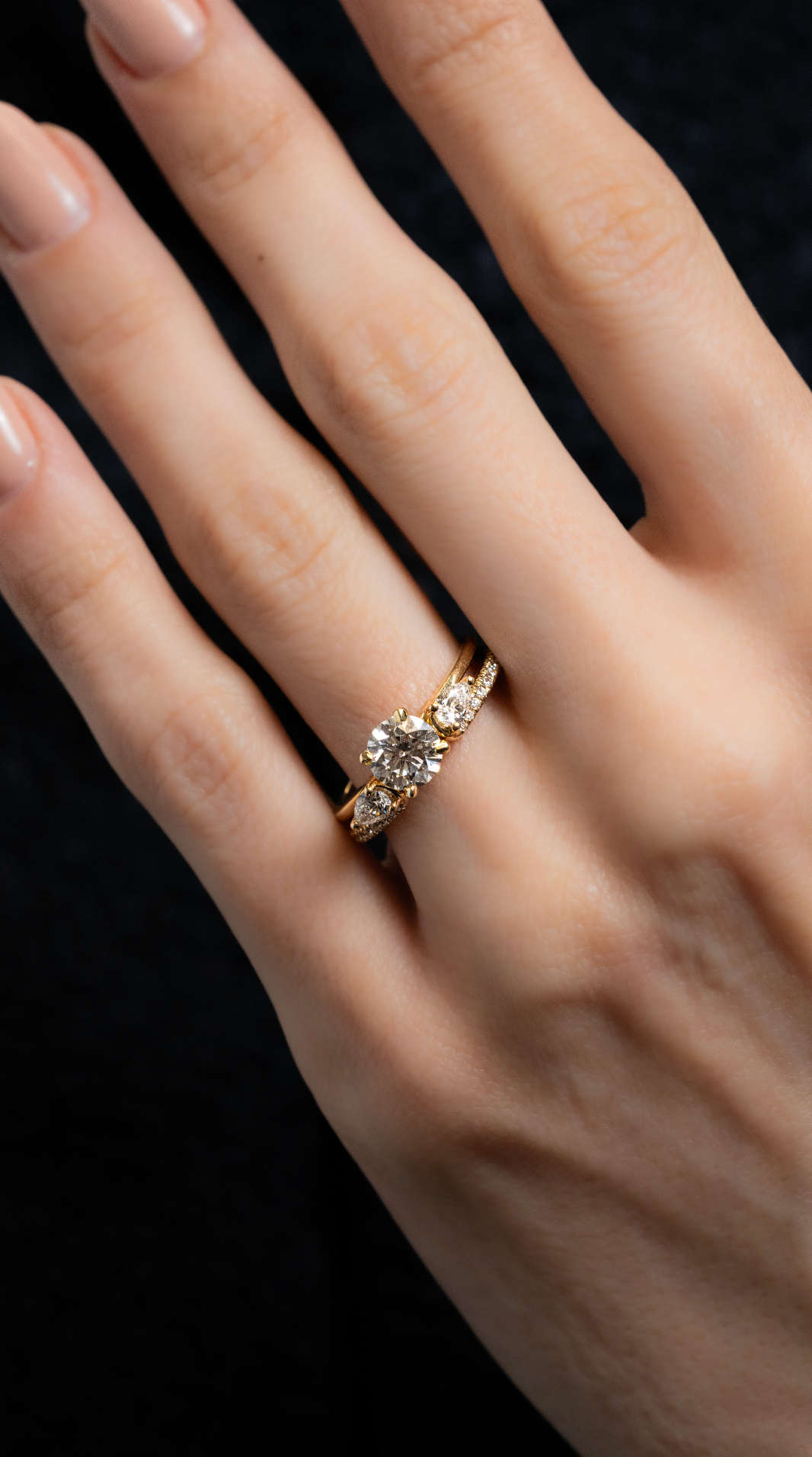 Contemporary Open Ring Enhancer with Pear Shaped Diamonds - Skeie's Jewelers